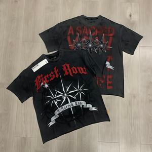 Camisetas de Hombre Lisas de Gran Gramaje, Negras, de Alta Calidad, Estilo Holgado, con Gráficos, de Gamuza, Personalizables con Bordado 3D - Product Image 5