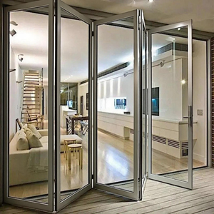 Puerta Plegable <span class=keywords><strong>de</strong></span> Aleación <span class=keywords><strong>de</strong></span> Aluminio <span class=keywords><strong>de</strong></span> Diseño Moderno Premium, Acabado <span class=keywords><strong>en</strong></span> Pintura Blanca, Sistema <span class=keywords><strong>de</strong></span> Deslizamiento Duradero, Aislamiento Acústico, Resistente al Viento Fuerte, Exterior - Product Image 1