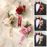 Nieuwe collectie Europese stijl bruiloft bruid bruidegom getuige bruidsmeisje vader moeder heldere bloemen lint band etiquette corsage