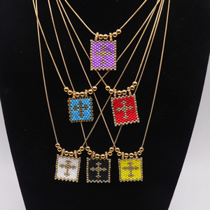 New Chuỗi Vàng Hạt Có Thể Điều Chỉnh Handmade May Mắn Mắt Nụ Cười Khuôn Mặt Quyến Rũ Miyuki Hạt Boho Mùa Hè Bãi Biển Mặt Dây Chuyền Vòng Cổ Cho Phụ Nữ Người Đàn Ông - Product Image 6