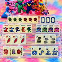 Grateful Dead X Bespoke Mahjong Sunshine Daydream Tie Dye Pearl Tile Set Acrylic American Mahjong Game Tiles Multiple Color
