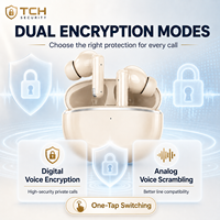 Écouteurs TWS TCH-X cryptés pour Bluetooth 5.2 avec AES 256, appels sécurisés de 2 heures, anti-écoute clandestine et enregistrement de messages vocaux