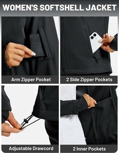 Chaqueta Impermeable con Logotipo Personalizado, Chaqueta Cortavientos para <span class=keywords><strong>Mujer</strong></span>, Chaqueta Softshell para Compradores al por Mayor - Product Image 3