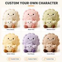 Paire de jouets en peluche à bords festonnés, en forme de boulette, avec dessus plissé et petits pieds, souvenirs pour panier-cadeau de boulangerie
