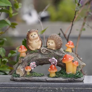 Ornamenti da <span class=keywords><strong>giardino</strong></span> in resina graziosi <span class=keywords><strong>riccio</strong></span> luce solare da <span class=keywords><strong>giardino</strong></span> cartone animato lanterna animale statuette <span class=keywords><strong>giardino</strong></span> cortile decorazione balcone - Product Image 2