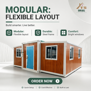 Casa Container Modulare Espandibile da 20 Piedi con 2 Camere da Letto, Alto ROI, per Vivere e Affittare in Modo Moderno - Stile USA - Product Image 1