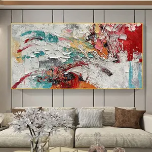 Abstract Landscape White Wall Art Oil Painting Scenery of red Stone Streamer River Canvas Painting For Home Room Decor as gift