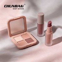 Palette de fards à paupières cosmétiques de luxe personnalisée à 4 couleurs avec miroir