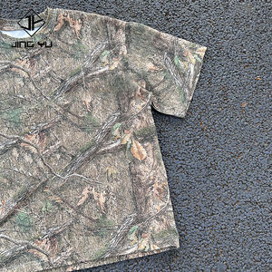 커스텀 오버사이즈 티셔츠 빈티지 헤비웨이트 코튼 크롭 박시 리얼 트리 카모 티셔츠 카모플라주 디지털 프린트 그래픽 티 남성용 - Product Image 5