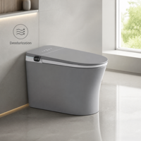 Toilette intelligente numérique avec réservoir encastré, nettoyage automatique, siège chauffant, séchage à l'air, télécommande, drainage en S-trap