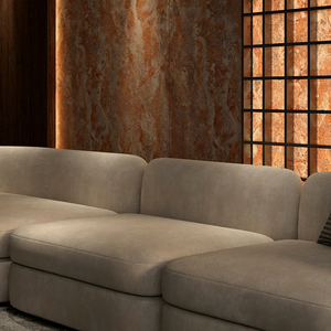 Panneaux muraux en pierre translucide rouge scintillante de design moderne 2820x1220mm, dalles d'agate transmettant la lumière - Product Image 1