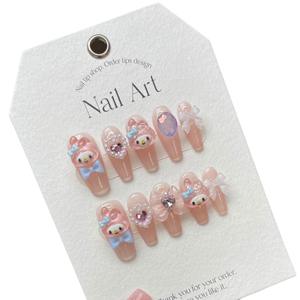 Descuento de fábrica de dibujos animados <span class=keywords><strong>Rosa</strong></span> gel prensa en las <span class=keywords><strong>uñas</strong></span> hermosa chica kawaii lindo <span class=keywords><strong>uñas</strong></span> <span class=keywords><strong>palo</strong></span> en las <span class=keywords><strong>uñas</strong></span> - Product Image 2
