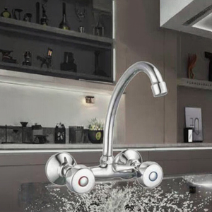 Robinet mélangeur de lavabo moderne à double poignée en zinc poli de haute qualité, avec valve en céramique, modèle NES-CI130 – Meilleure vente à prix abordable - Product Image 3