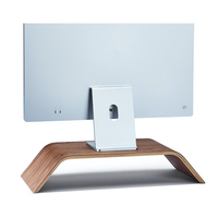 Support d'écran ergonomique en bois moderne Samdi Walunt avec étagères, table pour ordinateur portable/bureau pour la maison et le bureau