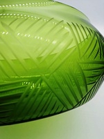 Handgemaakte Grote Slakom Milieuvriendelijk Decoratief Glas Groen Gekleurd Handgesneden Fruit En Groente Mixen Voor Feesten En Serveren