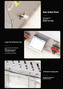 Gas Griddle <b>Fryer</b> With Low Pressure Valve Stainless Steel Body Food Processing <b>Machinery</b> For Grilling And Frying - Product Image 3
