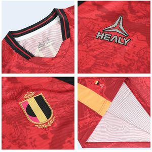 Maillot de football HEALY élégant à motif de coquelicot rouge, uniforme de football classique à manches courtes, t-shirt d'été durable pour l'équipe - Product Image 3