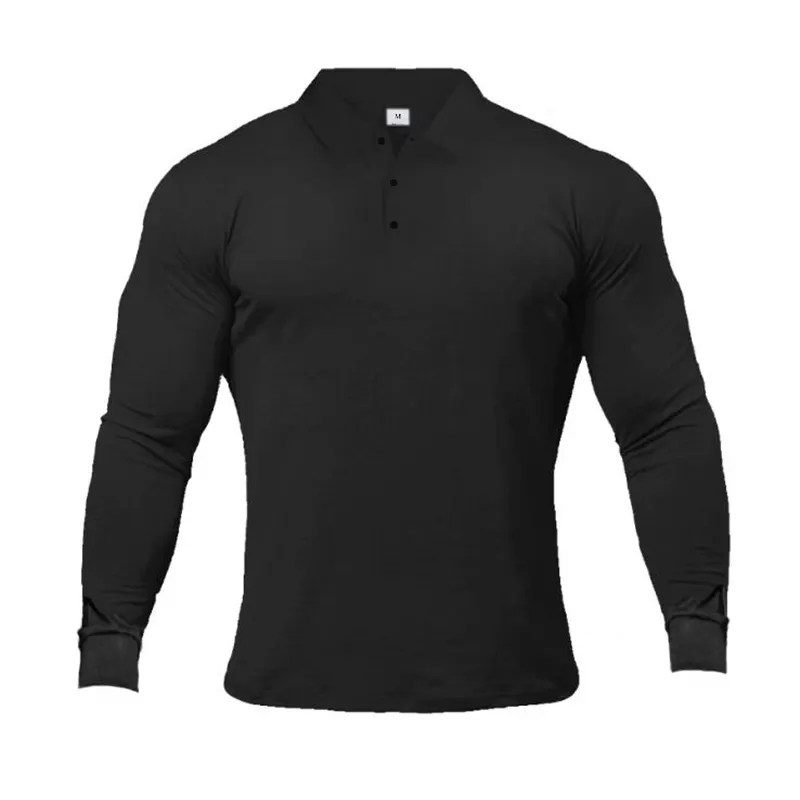 Лидер продаж, качественные летние мужские рубашки-поло для бега с длинным рукавом и логотипом на заказ