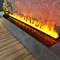 Chimenea Eléctrica Moderna con Llama Simulada 3D, Chimenea de Vapor Decorativa con Control Remoto