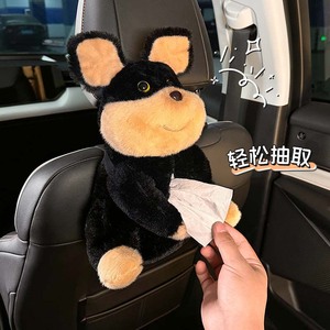 <b>Car</b> Plush Dog Tissue Holder Hanging <b>Car</b> Organizer For Vehicle Use With Soft Material And Cute Design - Product Image 1