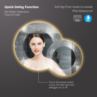 Miroir LED rond irrégulier intelligent sans cadre antibuée mural à écran tactile de style spécial
