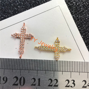 CZ Micro Pave Malta Chữ Thập Nối/Liên Kết, Cubic Zirconia Pave Vòng Đeo Tay Vòng Cổ Kết Nối - Product Image 4