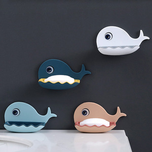 Support mural moderne en plastique pour savon, design mignon baleine, avec égouttoir pour salle de bain - Product Image 1