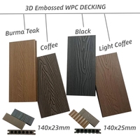 Nueva cubierta de Wpc compuesta de plástico y madera para exteriores, suelo de madera, cubierta en relieve 3D