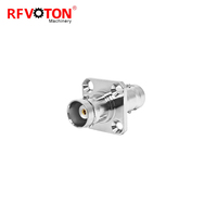 Adaptateur RF coaxial en laiton, connecteur BNC femelle vers BNC femelle à bride 4 trous, conforme ROHS, fourni par l'usine