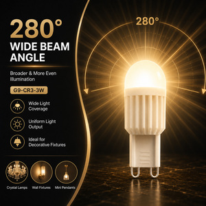 G9 LED <b>Bulb</b> 3W Dimmable CE ETL FCC RoHS 120V 180-210LM 2700-7000K Ceramics PC Cover 15000H CR80 Hotel Lighting - Product Image 1
