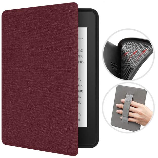 Fabric Cover for Kindle 2024 Ultra Thin Auto Sleep Wake EReader Protective Case with Hand Strap for Kindle Paperwhite 543