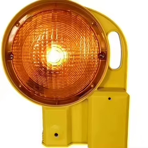 Yellow LED Solar Flashing Light Battery Light Traffic Safety <b>Bulb</b> - Product Image 1