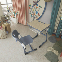 Ensemble d'école primaire unique personnalisé bureau et chaise d'étudiant pour salle à manger chambre salon-mobilier scolaire