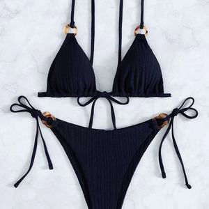 Traje de Baño OUTPACE Clásico de Corte Minimalista con Lazos, Tejido Acanalado Suave, Fabricante de Trajes de Baño - Product Image 3