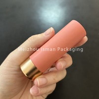 Tube de rouge à lèvres rond mat rose et blanc ISMAN Luxury 3,5g, conteneur vide pour baume à lèvres 12,1 mm, vente en gros, emballage marque privée Pro
