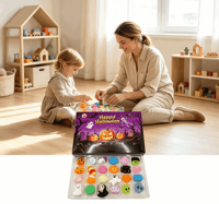 Calendrier de compte à rebours d'Halloween 2026 : Boîte mystère de jouets anti-stress Squishy Poke Fidget, cadeau surprise pour enfants