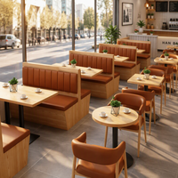 Chaise de salle à manger et table de banquet en bois massif avec structure métallique pour restaurant occidental moderne, salon de thé, café, appartement, hôtel, cantine