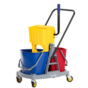 Chariot de nettoyage Baiyun à 2 seaux, essoreur à pression 34L avec 4 roues pour le nettoyage des sols - Product Image 2