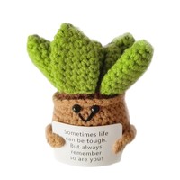 Vente en gros de poupées amigurumi au crochet faites à la main, mignonnes et amusantes, en forme d'animaux et de plantes, pour le soutien émotionnel, jouets et ornements en pot