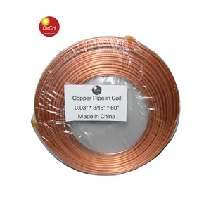 <span class=keywords><strong>Tube</strong></span> de <span class=keywords><strong>cuivre</strong></span> de l'approvisionnement d'usine 6.35mm 1/4 pouces pour l'utilisation de réfrigération de bobine de climatiseur - Product Image 1