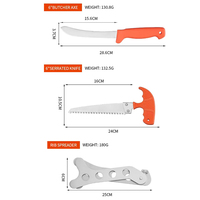 Ensemble de couteaux de chasse en acier inoxydable pour chasseurs de lapins et de cerfs, faible MOQ, couteaux de chasse avec boîte portable, étanche