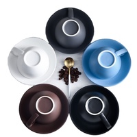 Tasses à expresso arabes colorées - Tasses à café en céramique de qualité supérieure avec soucoupes, logo personnalisé acceptable