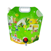 Sac de stockage d'eau pliable en PE, porte-eau portable pliable de grande capacité pour la randonnée et la survie