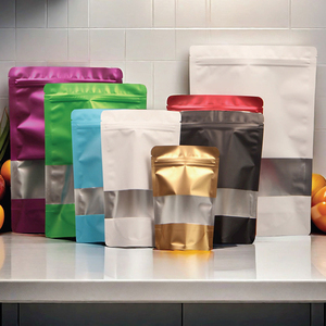 Tùy chỉnh dày nhôm lá Mylar túi với cửa sổ cà phê đồ ăn nhẹ bao bì thực phẩm vật nuôi Nắp kéo đứng lên Túi <span class=keywords><strong>Ziplock</strong></span> tái sử dụng - Product Image 6