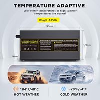 Chargeur intelligent haute puissance réglable 0-100V 0-20A pour batteries LiFePO4, lithium et plomb-acide, entrée 80V-140V, pour voiturettes de golf et véhicules électriques