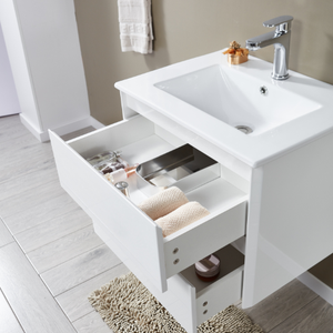 24"essen Black Wall Hung <strong>Double</strong> <strong>Vanity</strong> <strong>Unit</strong> and <strong>Basin</strong> 600mm Bathroom Modern <strong>Vanity</strong> Bathroom Set - Product Image 5