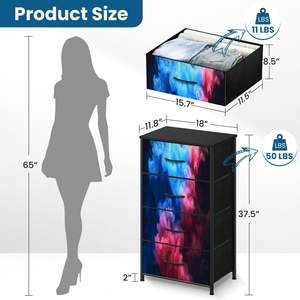 Bonita cómoda para niños, diseño de gatos dibujados a mano, almacenamiento de 4 cajones para sala de estar, dormitorio, decoración del hogar en Stock - Product Image 3