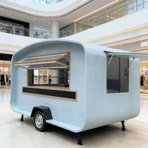 รถขายอาหารเคลื่อนที่สไตล์เรโทร ระดับเชิงพาณิชย์ สำหรับตลาดกลางคืน ร้านค้าริมทาง กาแฟ ขนมหวาน ของว่าง ธุรกิจจัดเลี้ยงนอกสถานที่ และขายของ - Product Image 1