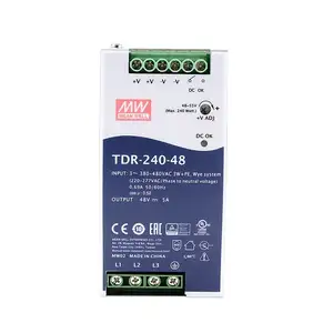 Mean Well TDR-240-48 triphasé 340V 550Vac entrée haute tension 5A 48V Swps 240W 48V interrupteur sur rail Din alimentation