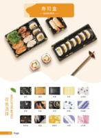 Plateau à sushi en plastique de haute qualité avec couvercle propre pour servir et stocker des assiettes et des bols en plastique durables pour sushis